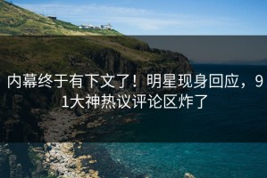 内幕终于有下文了！明星现身回应，91大神热议评论区炸了