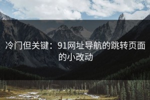 冷门但关键：91网址导航的跳转页面的小改动
