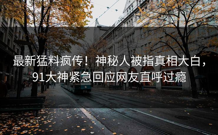 最新猛料疯传！神秘人被指真相大白，91大神紧急回应网友直呼过瘾