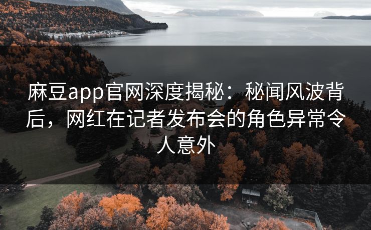 麻豆app官网深度揭秘：秘闻风波背后，网红在记者发布会的角色异常令人意外