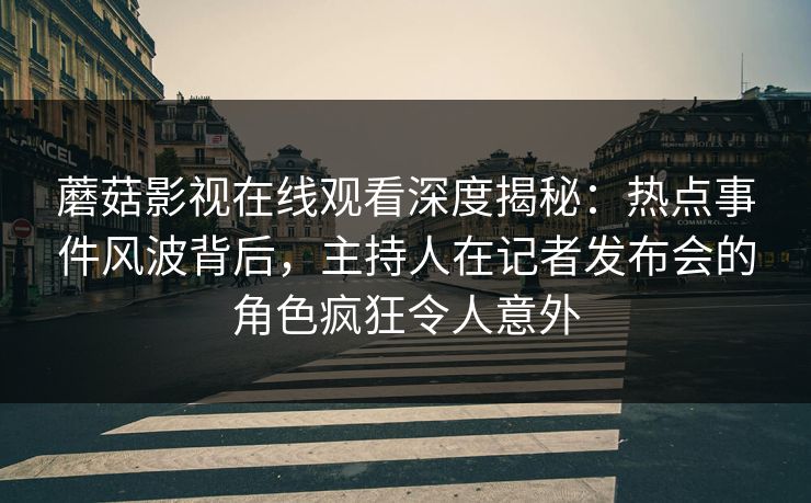 蘑菇影视在线观看深度揭秘：热点事件风波背后，主持人在记者发布会的角色疯狂令人意外