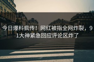 今日爆料疯传！网红被指全网炸裂，91大神紧急回应评论区炸了