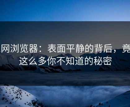 91网浏览器：表面平静的背后，竟有这么多你不知道的秘密