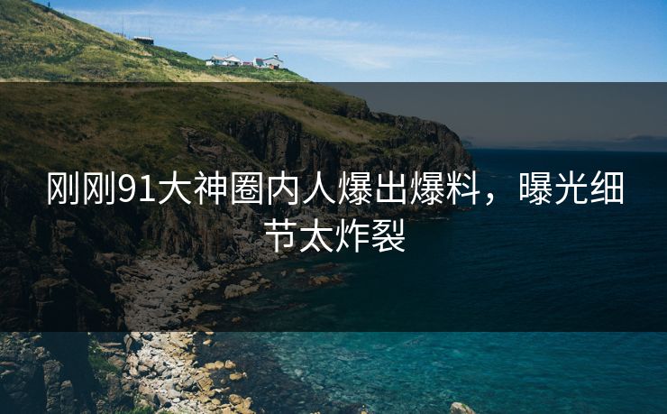 刚刚91大神圈内人爆出爆料，曝光细节太炸裂